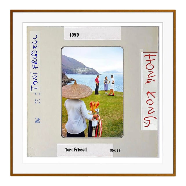 Golf in Hong Kong Slide Print Framed in Brown For Sale