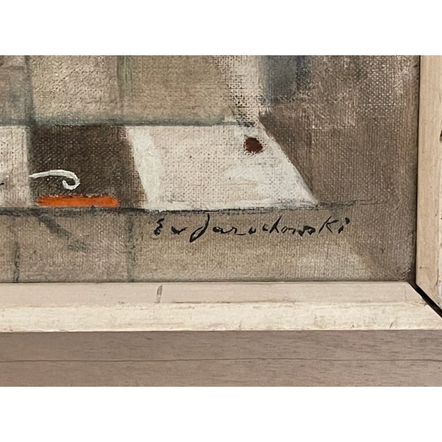 Cubist Cityscape With Workmen by Eberhard Von Jarochowski For Sale In New York - Image 6 of 9