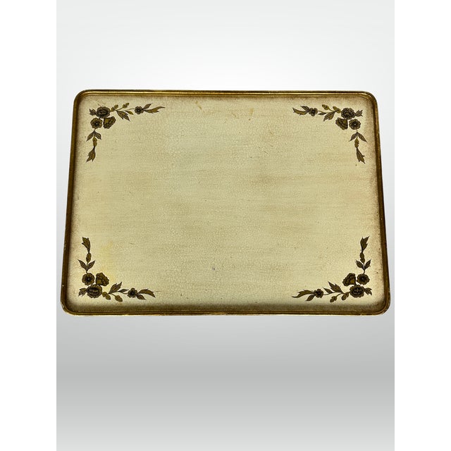 Florentine Hand Painted Gold Shell Detail Tea Table Mid-Century Hoof Foot For Sale - Image 9 of 12