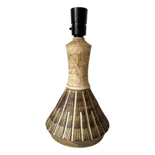 Danish Studio Pottery Stoneware Table Lamp by Chris Haslev for Jeti, 1960s For Sale