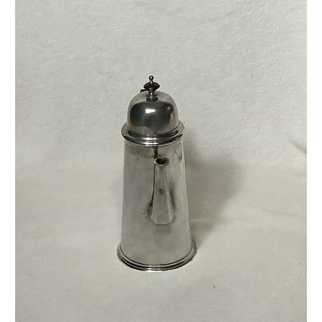 Queen Anne Vintage John Somers Brazil Pewter Hot Water Milk Tea Pot - Polished For Sale - Image 3 of 12