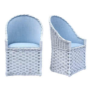 Vintage Braided Wicker Rattan Wicker Works Chairs, Italy