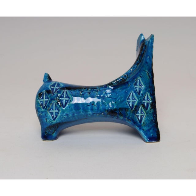 1960s Italian Bitossi Rimini Blu Ceramic Horse by Aldo Londi for Flavia Ceramiche For Sale - Image 5 of 13