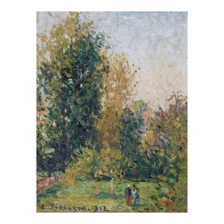 Vintage French Impressionist Art Print – Autumn Landscape by Camille Pissarro, 18" X 24" For Sale