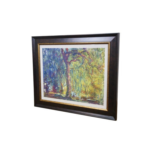 Impressionist Vintage Weeping Willow Tree Framed Print After Claude Monet 25" For Sale - Image 3 of 12
