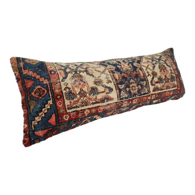 Antique Handmade Tribal Rug Pillow Cushion Cover -14'' X 41'' For Sale