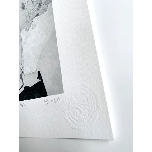 Peony Bouquet Charcoal Sketch Giclee Print by Neicy Frey For Sale - Image 6 of 7