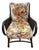 Vintage Rattan Chair With Floral Cushions For Sale