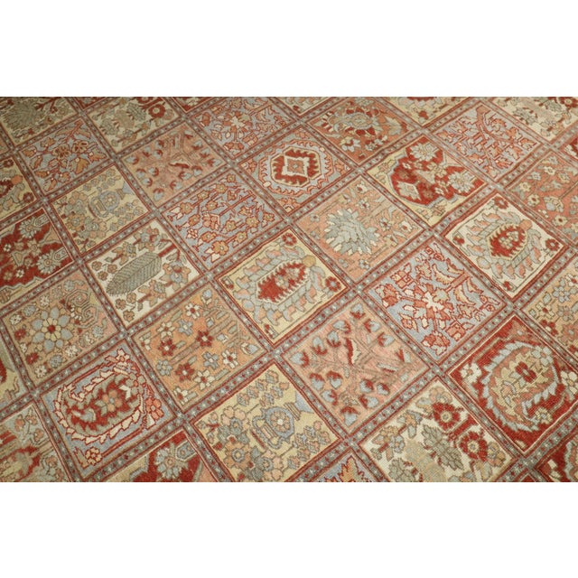 Early 20th Century Square Garden Box Persian Bakhtiari Rug - 13'1" x 15'2" For Sale - Image 10 of 12