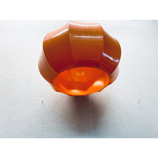 Hanging Lamp in Orange Plastic with a Marble Effect from Ilka-Plast, 1970s For Sale - Image 6 of 18