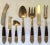 Bronze & Rosewood Serving Flatware - Set of 12 For Sale - Image 9 of 12