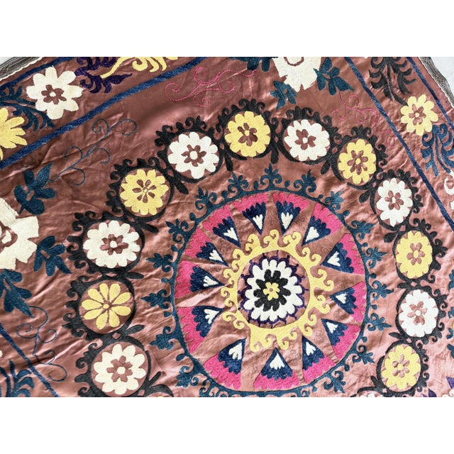 Textile Large Brown Suzani - Bukhara Embroidery For Sale - Image 7 of 9