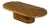 Rattan Ribbon Oval Coffee Table, Light and Medium Brown - Showtime by Oggetti For Sale