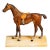 Charming Miniature Antique Austrian Cold Painted Cast Metal Horse Sculpture Statue Marble Base Equestrian Home Decor For Sale