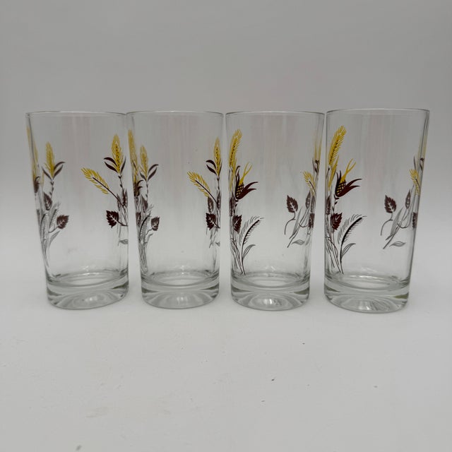 Vintage Golden Wheat Highball Glass 22K Gold Rim by Homer Laughlin