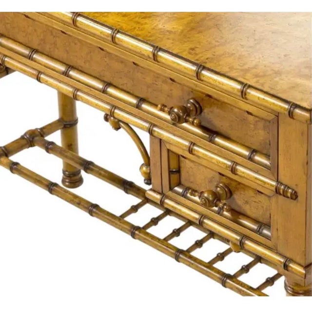 Late 19th Century R. J. Horner Victorian Faux Bamboo and Bird's Eye Maple Vanity For Sale - Image 5 of 14