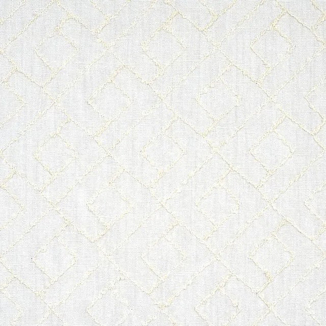 Schumacher Durant Embroidery Fabric in Ivory For Sale