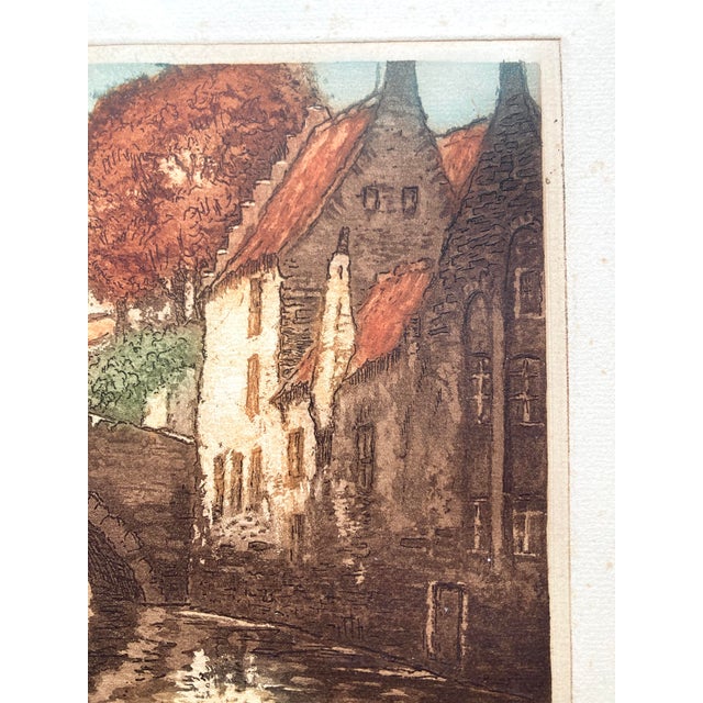 Rustic European Vintage Landscape Prints of Brugge Belgium by Van Host - A Pair For Sale - Image 3 of 15