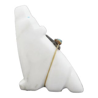 Michael Mahooty Zuni Native American Howling Wolf or Bear Fetish With Offering For Sale