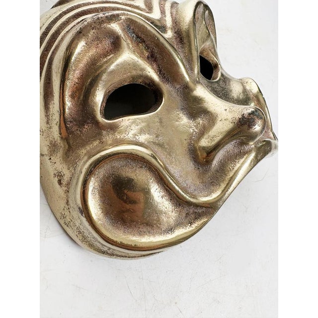 Brass Mask Sculpture, France, 1960 For Sale - Image 6 of 9