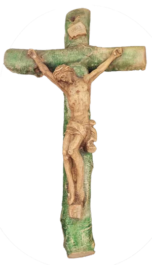 Pre-War Hanging Cross in Plaster, 1920s