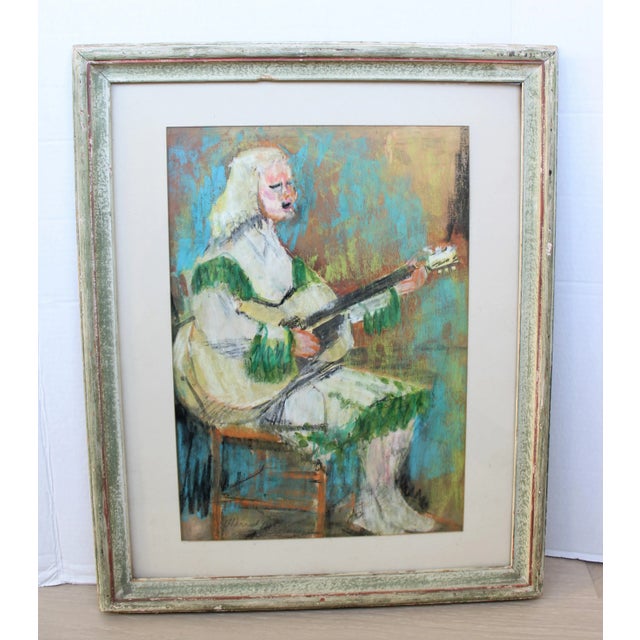 Framed Portrait French Inspired Drawing "The White Headed Girl" For Sale In Los Angeles - Image 6 of 8