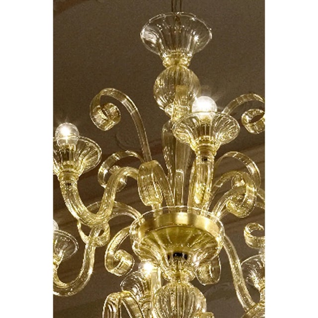 2020s Modern Champagne Venetian “Curls” Murano Glass Chandelier For Sale - Image 5 of 7