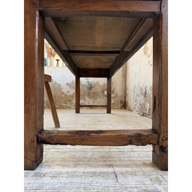 Antique Rustic Farmhouse Table in Walnut, 1900s For Sale - Image 9 of 18