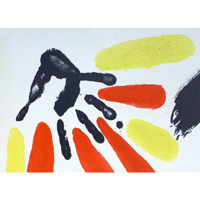 Abstract Joan Miro Original Ltd Lithograph Double W/Watermark Paper W/Frame Included For Sale - Image 3 of 7