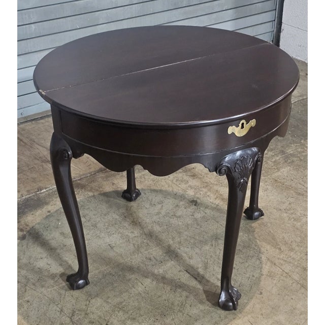 Late 20th Century Kittinger Williamsburg Mahogany Hall Table Game Table Cw 156 Claw & Ball For Sale - Image 9 of 12