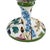 1980s Italian Botanical Painted Ceramic Urn Table Lamp With Lion Masks & Turquoise Finial Neoclassical For Sale - Image 12 of 14