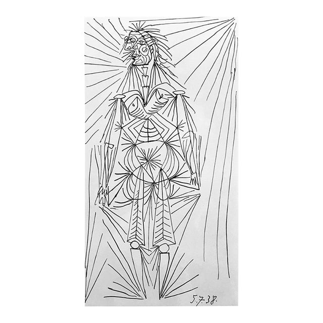 "Femme Debout" 1980s Pablo Picasso Estate Lithograph For Sale