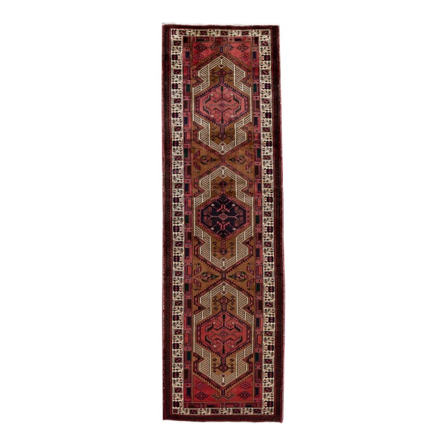 Vintage Heriz Handmade Wool Rug For Sale