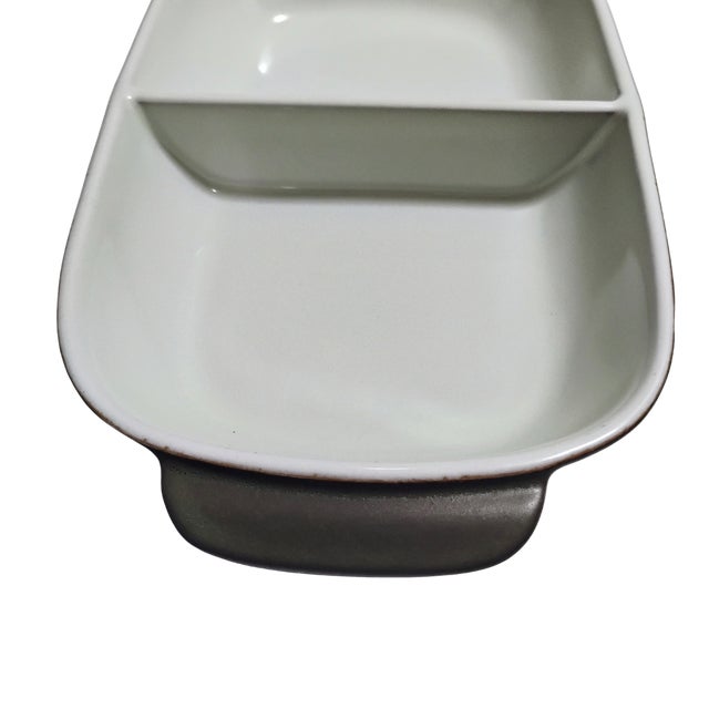 Vintage 1970s Mid-Century Denby Stoneware Divided Serving Dish For Sale In Tampa - Image 6 of 8