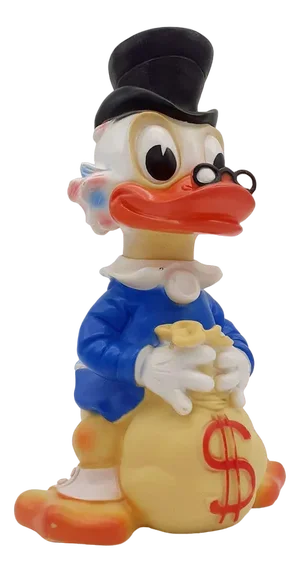 Scrooge with Sack Rubber Puppet by Ledraplastic for Walt Disney Production