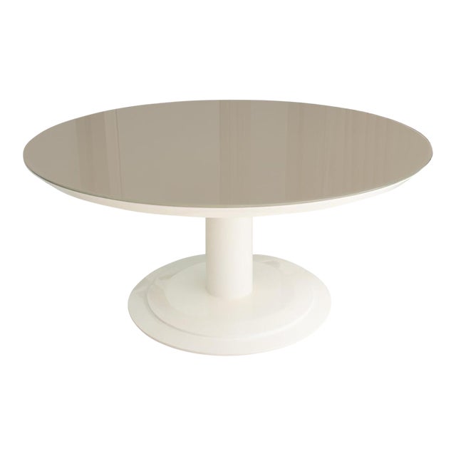 Modern White Lacquer Acrylic Top Dining Table Chairish