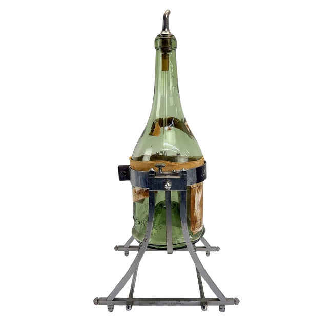 Mid 20th Century French Art Deco–Style Bisquit Dubouché Cognac Service With Chrome Tilting Cradle & Gallon Display Bottle For Sale - Image 11 of 18