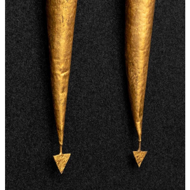 Late 20th Century Jean-Jacques Argueyrolles Gilt Metal Sconces, Pair For Sale - Image 5 of 8