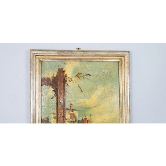 Late 20th Century Classical Roman Ruins Landscape Oil on Canvas Painting, Signed For Sale - Image 9 of 11