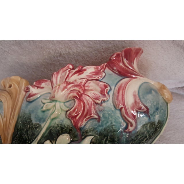 Ceramic Early 1900's Antique Majolica Centre Bowl For Sale - Image 7 of 10