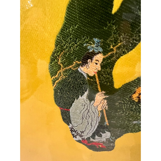 Baxian Pattern Zhijin Embroidery Art of the Eight Immortals Celebrating Longevity. This embroidery is on a stretched...