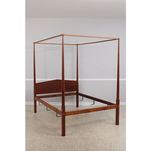 Traditional Eldred Wheeler Full Size Cherry Rope Style Poster Canopy Bed For Sale - Image 3 of 14