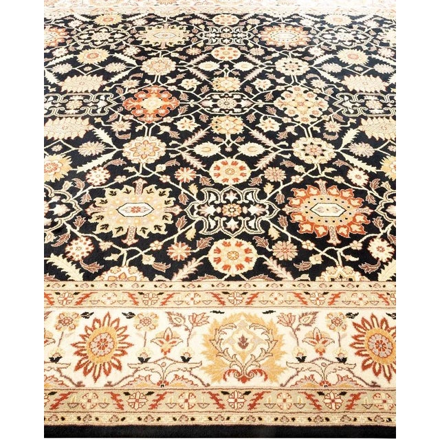 Solo Rugs Mogul, One-of-a-Kind Hand-Knotted Area Rug in Black, 8' 3" x 10' 4" For Sale - Image 4 of 8