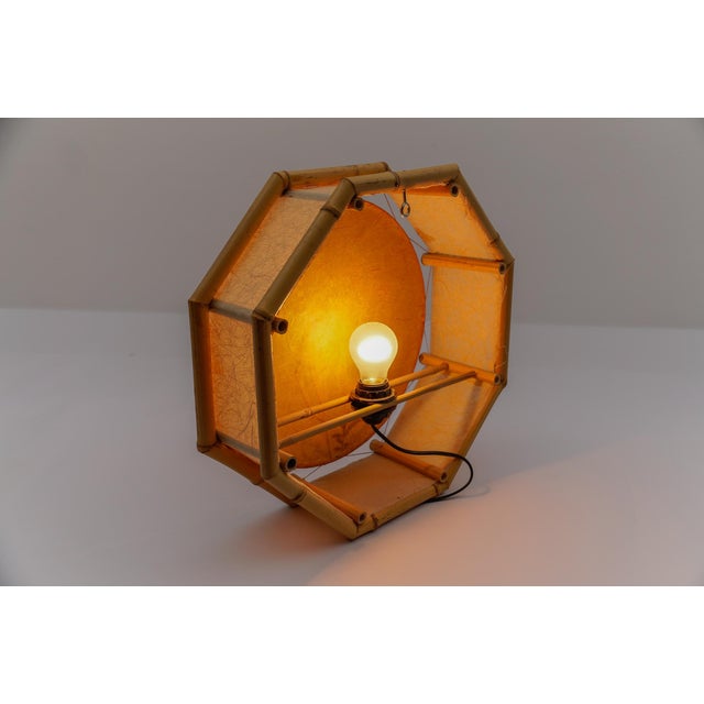 Large Mid-Century Modern Japanese Wall Lamp in Bamboo and Rice Paper, 1960s For Sale - Image 10 of 13