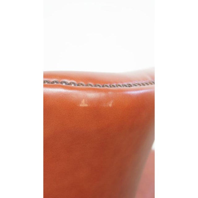 English Chesterfield Wing Chair in Cowhide Leather For Sale - Image 15 of 16