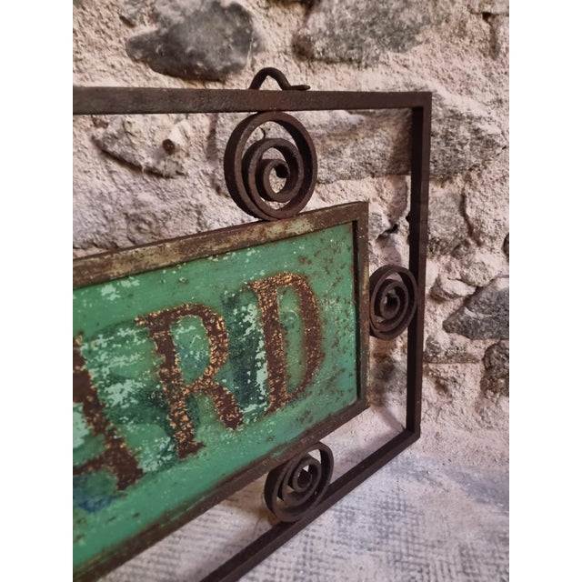 Antique French Double-Sided Shop Sign in Iron Frame, 1890s For Sale - Image 4 of 18
