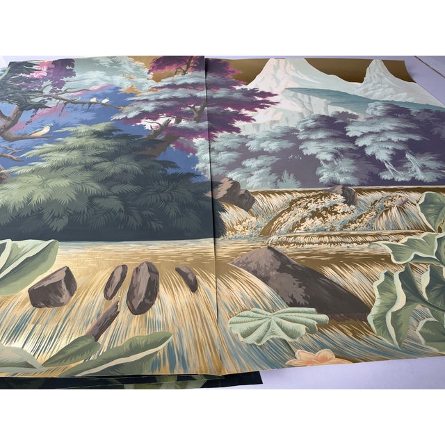 Not Yet Made - Made To Order Rousseau-Inspired Lush Botanical Landscape Wallpaper, 5-Panel Set For Sale - Image 5 of 6