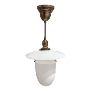 Early 20th Century American Milk Glass Pendant Light Fixture