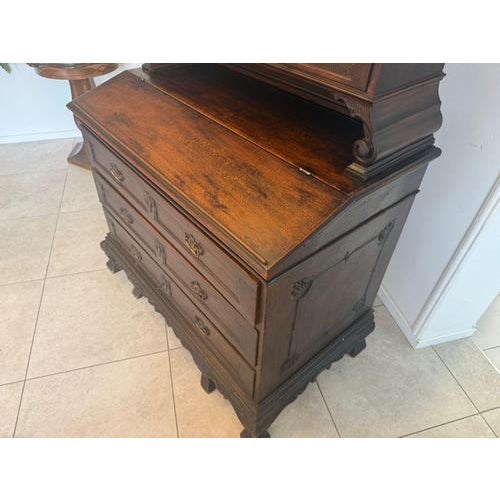 Baroque Oak Secretaire with Top Cabinet For Sale - Image 18 of 18