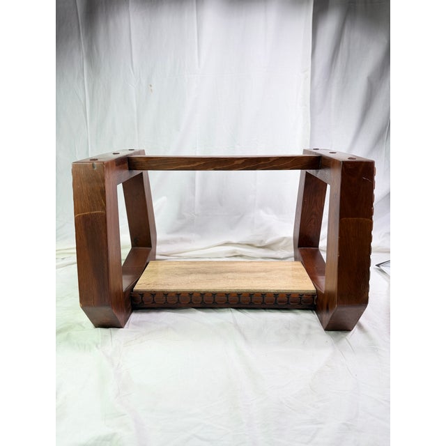 1970s 1970s Mexican Brutalist Carved Wood End Table Bases – Pair For Sale - Image 5 of 5